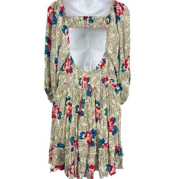 Free People Endless Summer Printed Picnic Open Back Floral Smocked Dress NWT XL - Picture 13 of 16